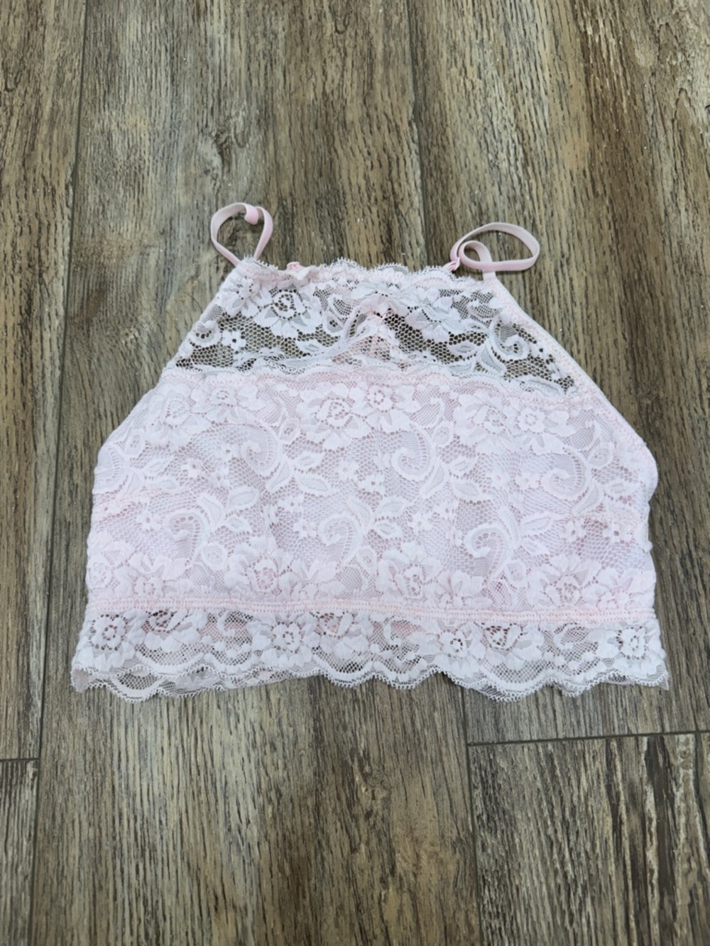 Light Pink Lace Crop Bralette - Picture 6 of 8